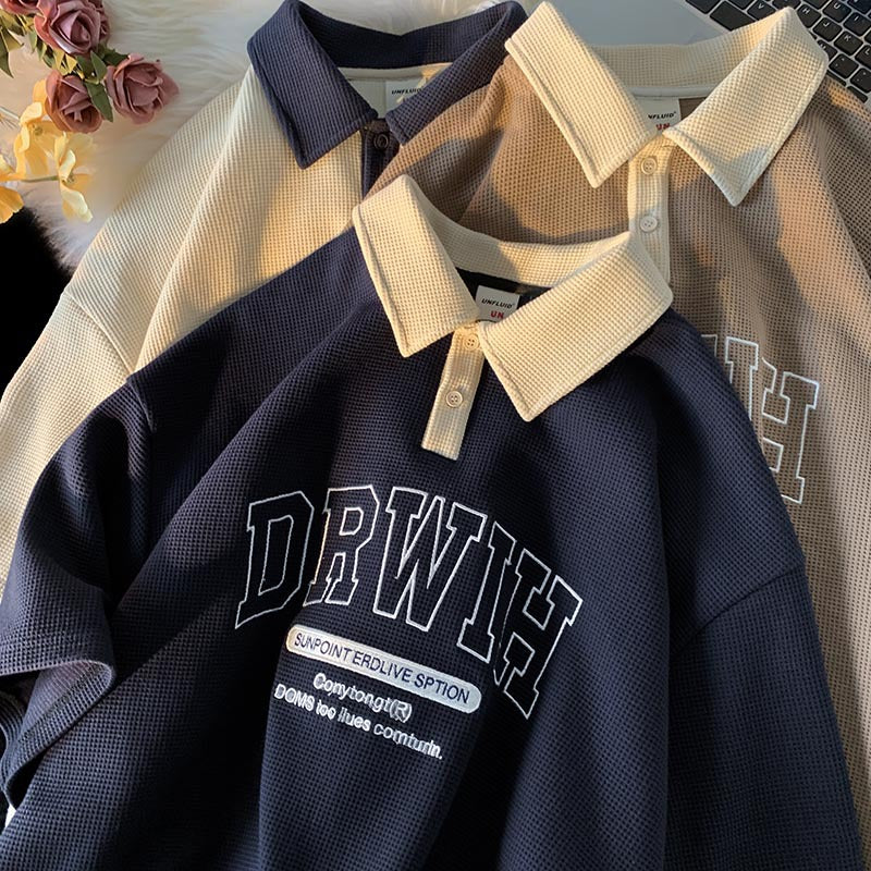 Men's Retro Embroidered Polo Shirt