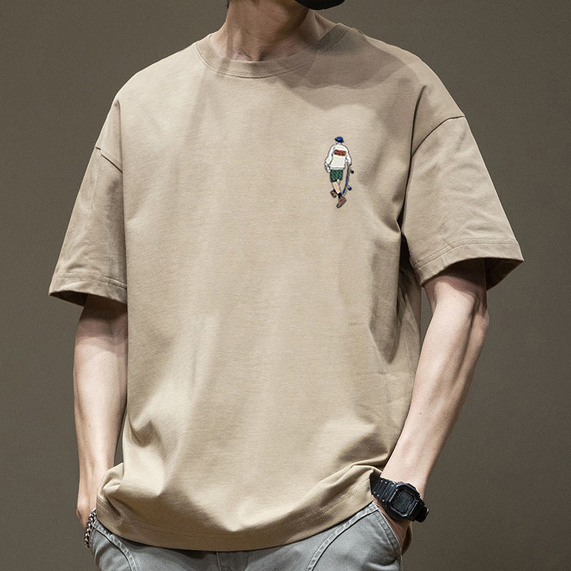 Heavyweight Pure Cotton Short-Sleeve T-Shirt for Men