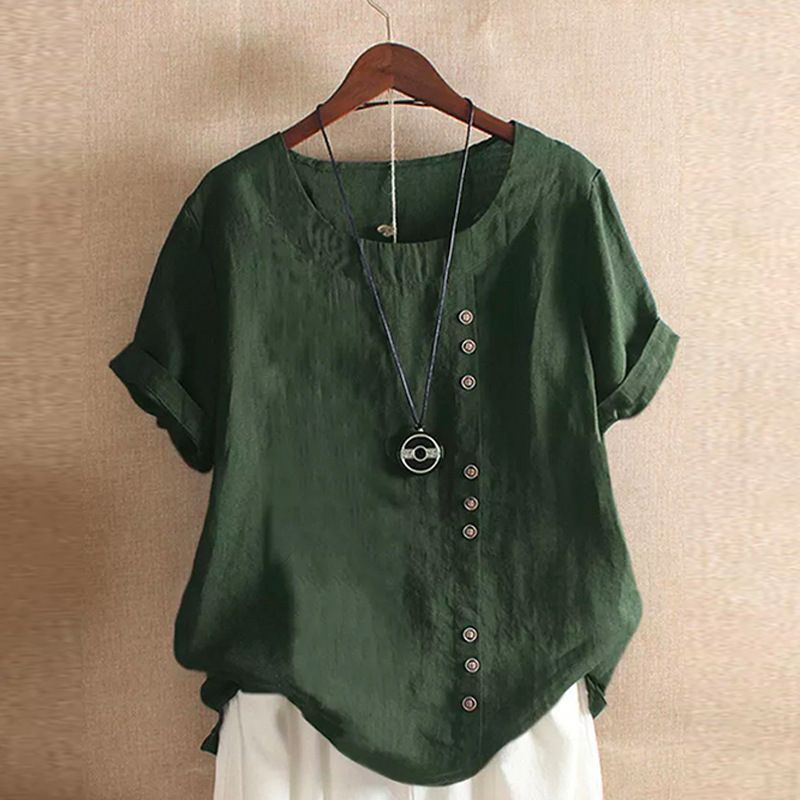 Women's Cotton Linen Short Sleeve T-Shirt
