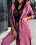 Fashionable Casual Fleece Hoodie Set for Women