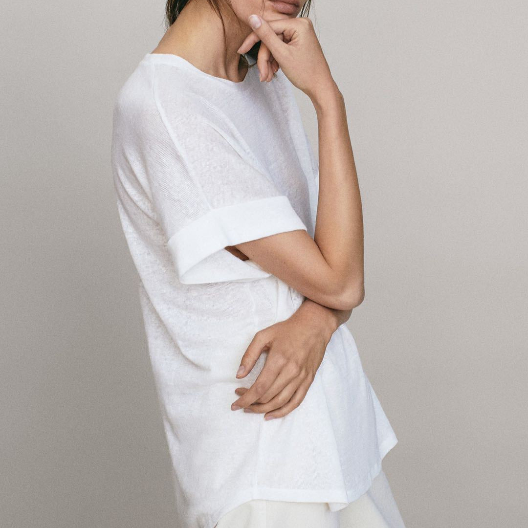 Breathable All-match Flying Sleeve T-shirt for Women