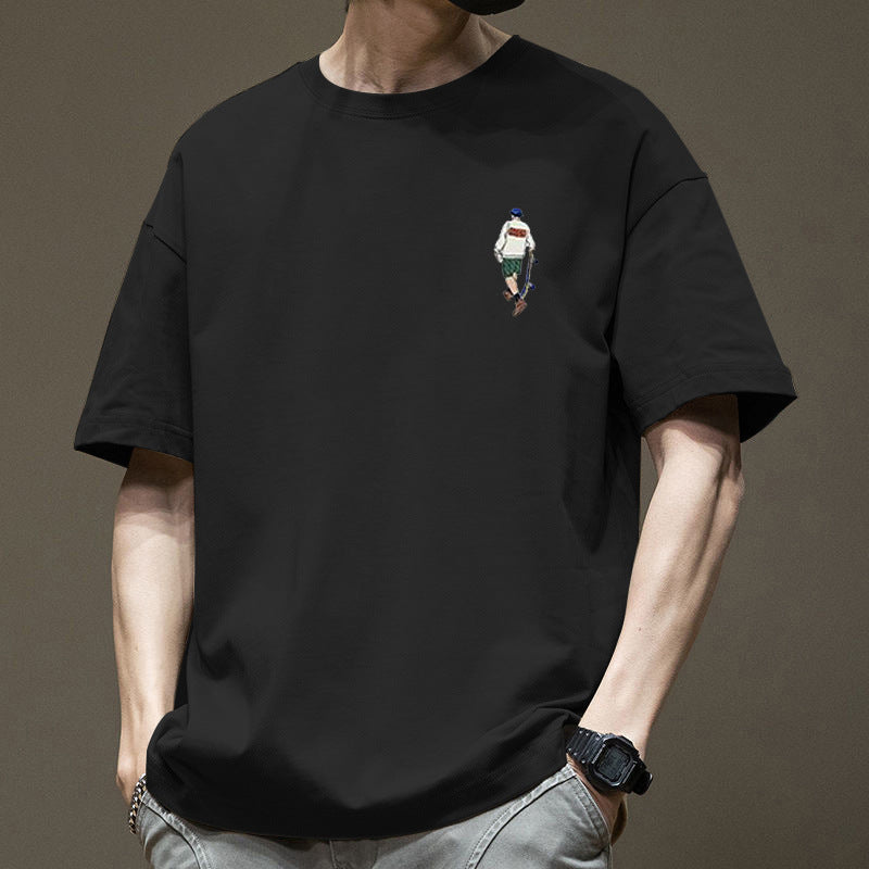 Heavyweight Pure Cotton Short-Sleeve T-Shirt for Men