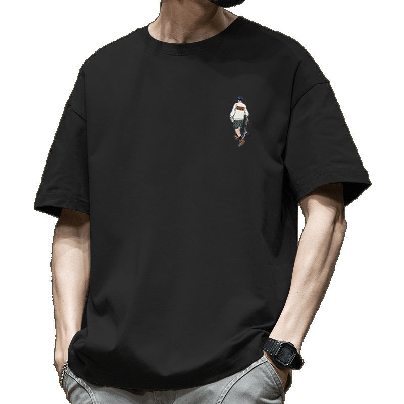 Heavyweight Pure Cotton Short-Sleeve T-Shirt for Men