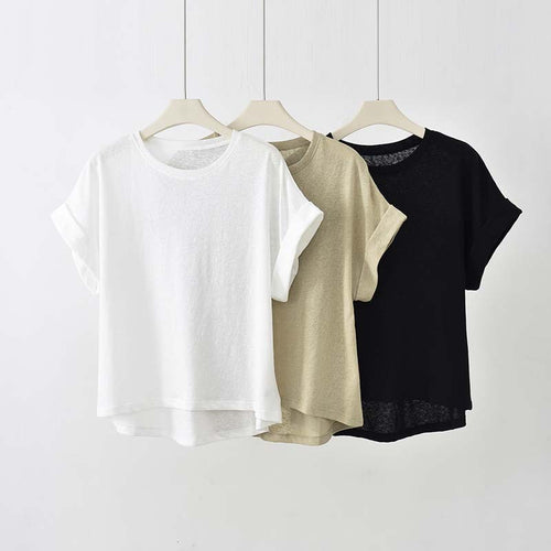 Breathable All-match Flying Sleeve T-shirt for Women