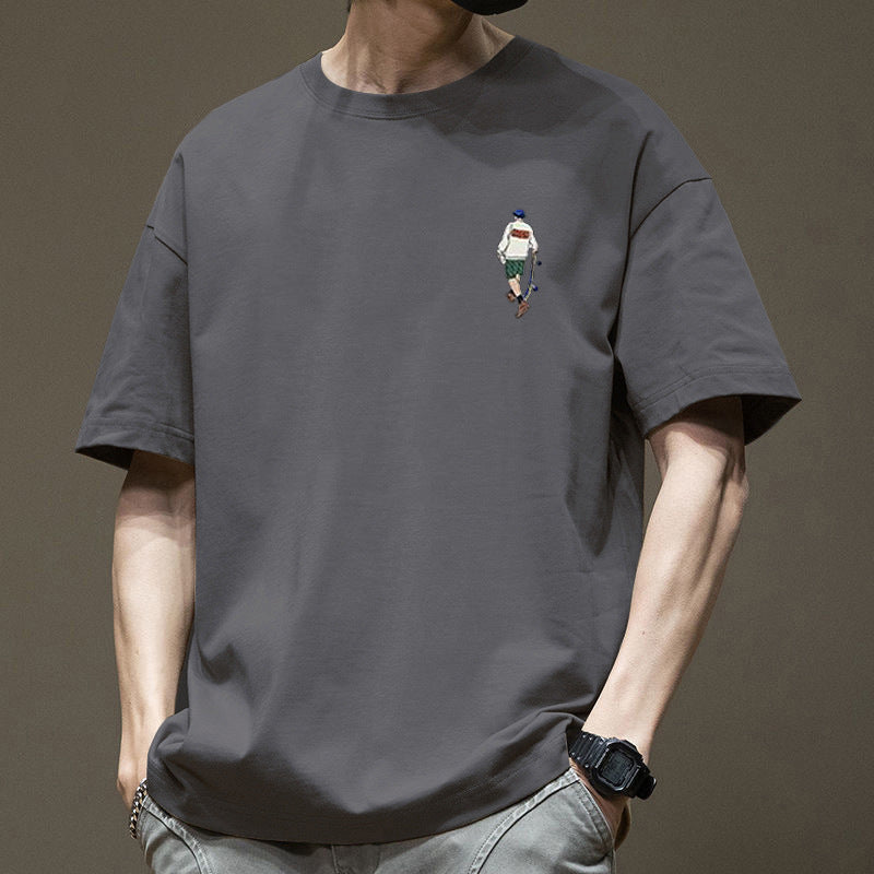 Heavyweight Pure Cotton Short-Sleeve T-Shirt for Men